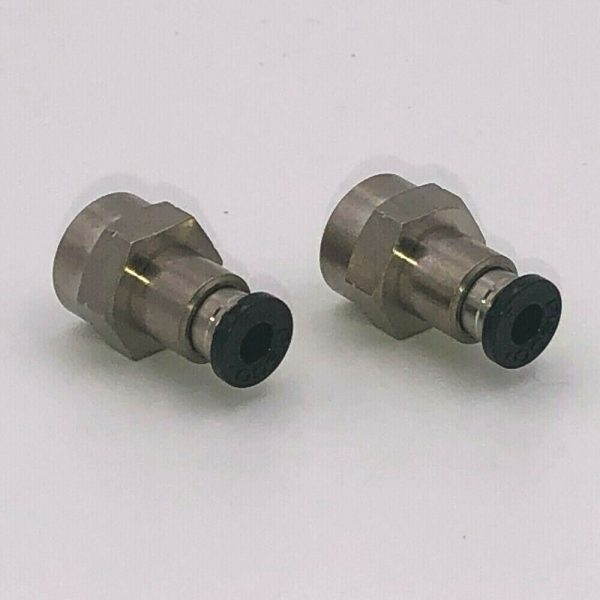 Dual Needle Pressure Gauges 1/8 NPT stainless steel fittings on a white background.