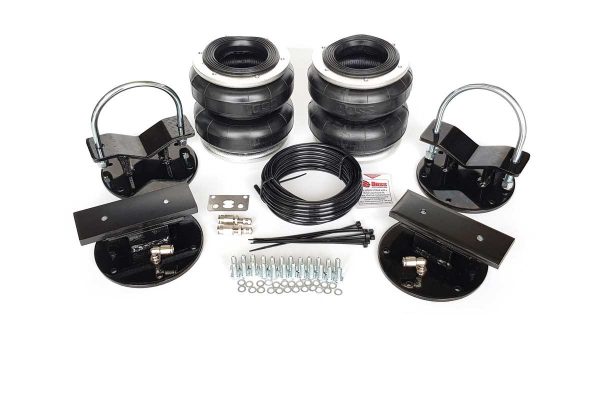 A black Mercedes Sprinter kit with a set of bolts and screws for airbag suspension on the Dual RW 516&519 models.