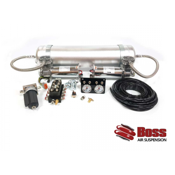 An Boss Airmax FBSS Air Management Kit air compressor kit with hoses and air management.