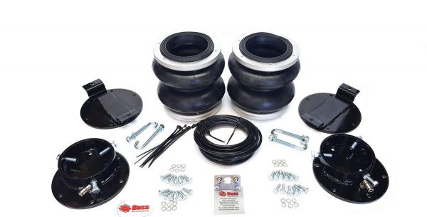 A set of black hoses and hardware for a Chevrolet Silverado car.