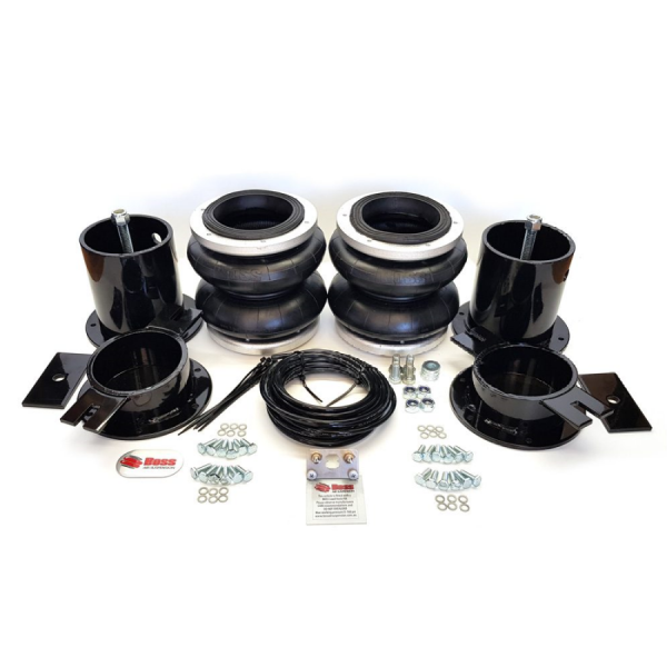 A set of black parts for a Dodge Ram 2500 & 3500 Airbag Suspension - Boss, compatible with the Ram 2500 & 3500 models.