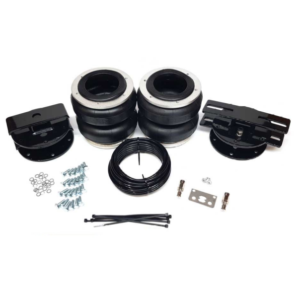 A Nissan Navara 4WD D22 D40 Airbag Suspension - Boss truck kit with a tire and bolts.