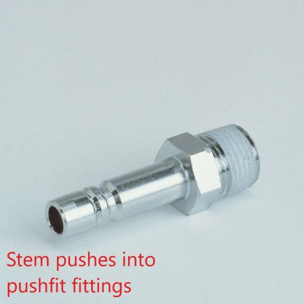 PISCO Straight Stem Adapter Fittings securely push into pushfit fittings.