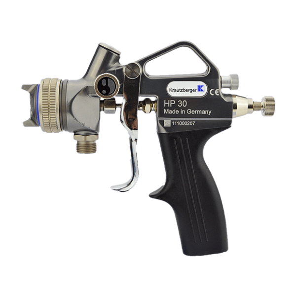 A Krautzberger Handheld Spray gun HP 30 on a black background.