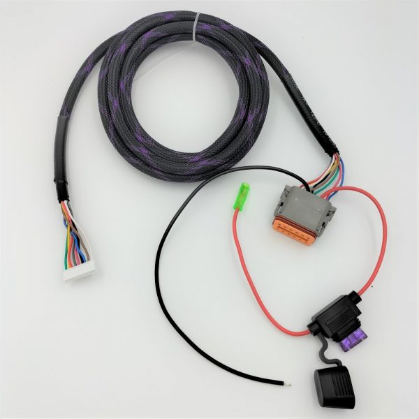 A car wiring harness that includes a purple wire for seamless integration with the Twin Air Suspension Valve 12VDC 200 PSI systems.