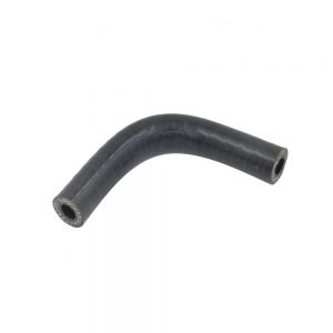 A 90° Tight Radius Black Silicone Elbow Hose Joiners on a white background.