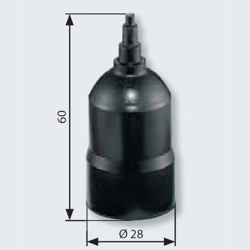 Dimensions for Suco Rubber Protective Cap for Hex 24 with single cable entry